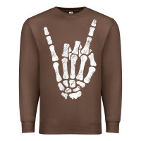Chestnut Rock Hand Sign Skeleton Rock N Roll Halloween Faux Pocket Premium Sweatshirt - longCreatives