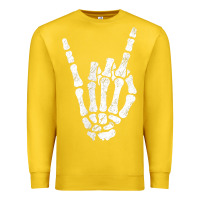 Lemon Rock Hand Sign Skeleton Rock N Roll Halloween Faux Pocket Premium Sweatshirt - longCreatives