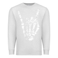 Oatmeal Heather Rock Hand Sign Skeleton Rock N Roll Halloween Faux Pocket Premium Sweatshirt - longCreatives