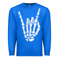 True Royal Rock Hand Sign Skeleton Rock N Roll Halloween Faux Pocket Premium Sweatshirt - longCreatives