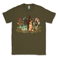 Army Green Western rabbit bunny with crosses Easter Day Classic Tee - HowdyJamesFarm