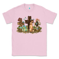 Bubblegum Pink Western rabbit bunny with crosses Easter Day Classic Tee - HowdyJamesFarm