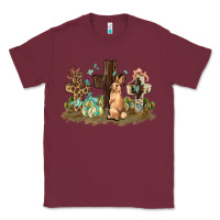 Burgundy Western rabbit bunny with crosses Easter Day Classic Tee - HowdyJamesFarm