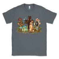 Charcoal Heather Western rabbit bunny with crosses Easter Day Classic Tee - HowdyJamesFarm