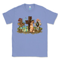 Colony Blue Western rabbit bunny with crosses Easter Day Classic Tee - HowdyJamesFarm