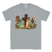 Heather Grey Western rabbit bunny with crosses Easter Day Classic Tee - HowdyJamesFarm