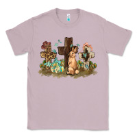 Lilac Western rabbit bunny with crosses Easter Day Classic Tee - HowdyJamesFarm