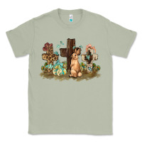 Matcha Western rabbit bunny with crosses Easter Day Classic Tee - HowdyJamesFarm