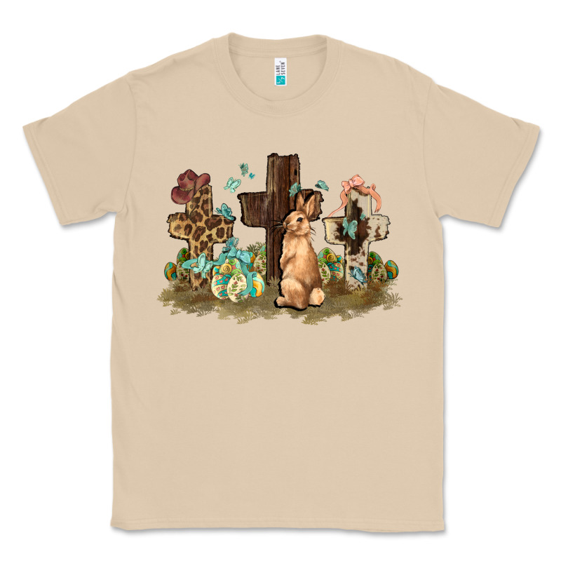 Western Rabbit Bunny With Crosses Easter Day Classic Tee by HowdyJamesFarm | Teevron