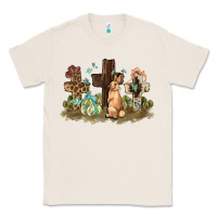 Natural Western rabbit bunny with crosses Easter Day Classic Tee - HowdyJamesFarm