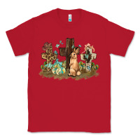 Red Western rabbit bunny with crosses Easter Day Classic Tee - HowdyJamesFarm