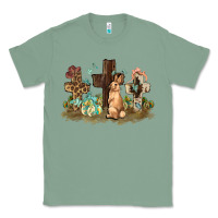 Sage Western rabbit bunny with crosses Easter Day Classic Tee - HowdyJamesFarm