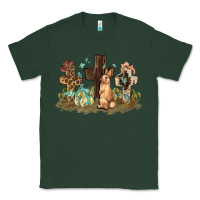Sports Green Western rabbit bunny with crosses Easter Day Classic Tee - HowdyJamesFarm