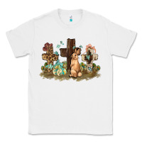 White Western rabbit bunny with crosses Easter Day Classic Tee - HowdyJamesFarm