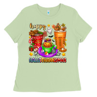 Matcha Happy Hallothanksmas coffee cups Ladies Tee - texasbilliewilder