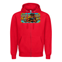 Red rottweiler with sunflowers license plate Zipper Hoodie - Artiststas