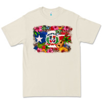 Bone Dominican Republic and Puerto Rico Flag Premium Tee - texasbilliewilder