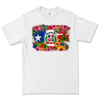 White Dominican Republic and Puerto Rico Flag Premium Tee - texasbilliewilder