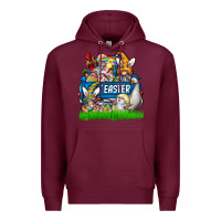 Burgundy Easter truck Premium Hoodie - CowhideDigitalArt