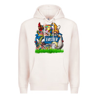 Pale Pink Easter truck Premium Hoodie - CowhideDigitalArt