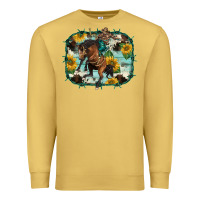 Antique Gold western rodeo horse cowhide sunflowers Premium Sweatshirt - BarkalooDesign