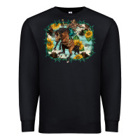 Black western rodeo horse cowhide sunflowers Premium Sweatshirt - BarkalooDesign