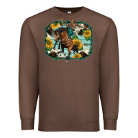 Chestnut western rodeo horse cowhide sunflowers Premium Sweatshirt - BarkalooDesign