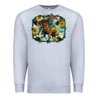 Heather Grey western rodeo horse cowhide sunflowers Premium Sweatshirt - BarkalooDesign