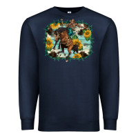Navy western rodeo horse cowhide sunflowers Premium Sweatshirt - BarkalooDesign