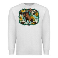 Oatmeal Heather western rodeo horse cowhide sunflowers Premium Sweatshirt - BarkalooDesign