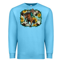 Ocean Blue western rodeo horse cowhide sunflowers Premium Sweatshirt - BarkalooDesign