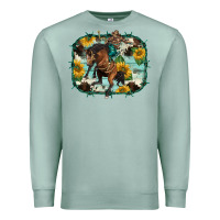 Seafoam western rodeo horse cowhide sunflowers Premium Sweatshirt - BarkalooDesign