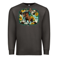 Smoke western rodeo horse cowhide sunflowers Premium Sweatshirt - BarkalooDesign