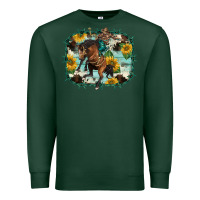 Sports Green western rodeo horse cowhide sunflowers Premium Sweatshirt - BarkalooDesign