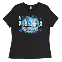 Black it's freezing season Ladies Tee - texasbilliewilder