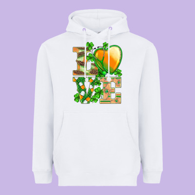 St.patricks Nurse Love Heart Stethoscope Heavyweight Hoodie Designed By Barkaloodesign