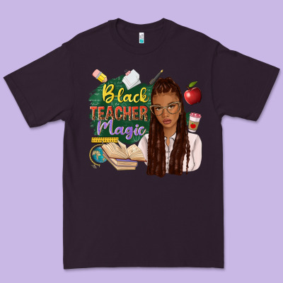 Black Teacher Magic With Afro Premium Tee Designed By Nancycooperartshop