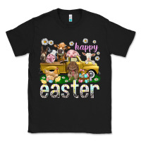 Black Happy Easter truck with farm animals Easter Day Classic Tee - HowdyJamesFarm