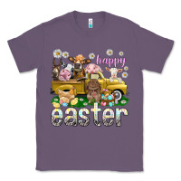Lavender Happy Easter truck with farm animals Easter Day Classic Tee - HowdyJamesFarm