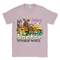 Lilac Happy Easter truck with farm animals Easter Day Classic Tee - HowdyJamesFarm