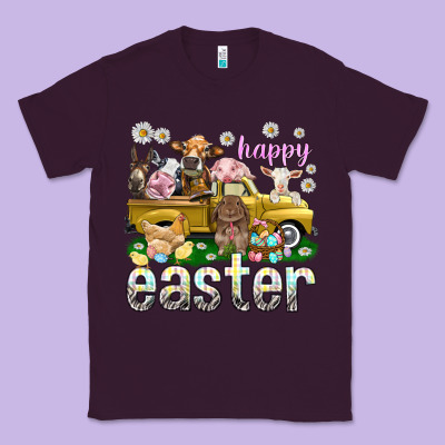 Happy Easter Truck With Farm Animals Easter Day Classic Tee Designed By Howdyjamesfarm