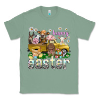 Sage Happy Easter truck with farm animals Easter Day Classic Tee - HowdyJamesFarm