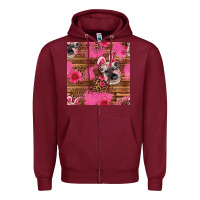 Burgundy easter heifer with bunny ears seamless pattern Zipper Hoodie - Artiststas