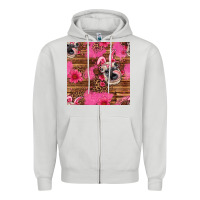 Dove Grey easter heifer with bunny ears seamless pattern Zipper Hoodie - Artiststas