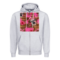 Heather Grey easter heifer with bunny ears seamless pattern Zipper Hoodie - Artiststas