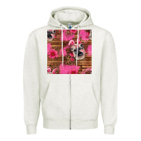 Oatmeal Heather easter heifer with bunny ears seamless pattern Zipper Hoodie - Artiststas