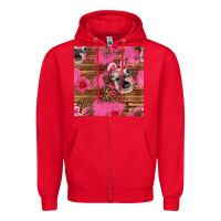 Red easter heifer with bunny ears seamless pattern Zipper Hoodie - Artiststas