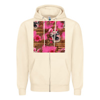 Sandshell easter heifer with bunny ears seamless pattern Zipper Hoodie - Artiststas