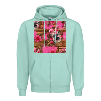 Seafoam easter heifer with bunny ears seamless pattern Zipper Hoodie - Artiststas