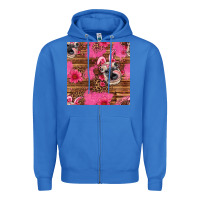 True Royal easter heifer with bunny ears seamless pattern Zipper Hoodie - Artiststas